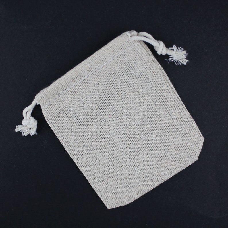 x10 Pochettes, sachets en jute de coton beige nature 9.5 x 11.5cm39A image 2