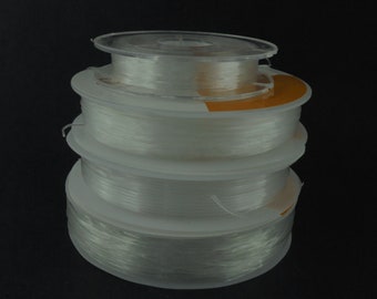 4 rouleaux de 10m cordon Fil élastique nylon  blanc Crystal transparent  1 /0.8/0.6/0.4 mm