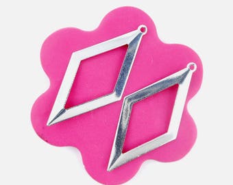 x 4 diamond silver 41x20mm (118 d) charm pendant