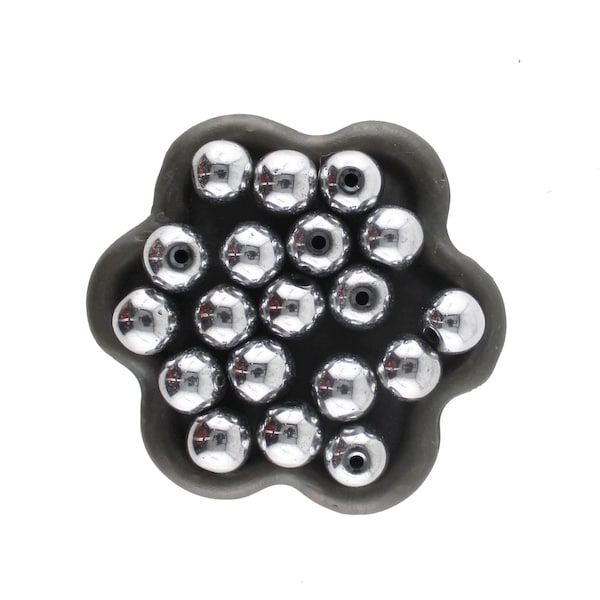 x30 Perles rondes hématite argentées 8mm (04C)