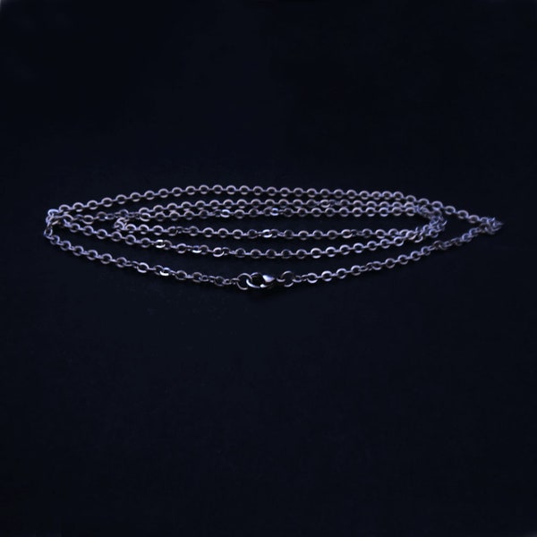 1 Collier acier inoxydable 60cm maille forçat (18A)