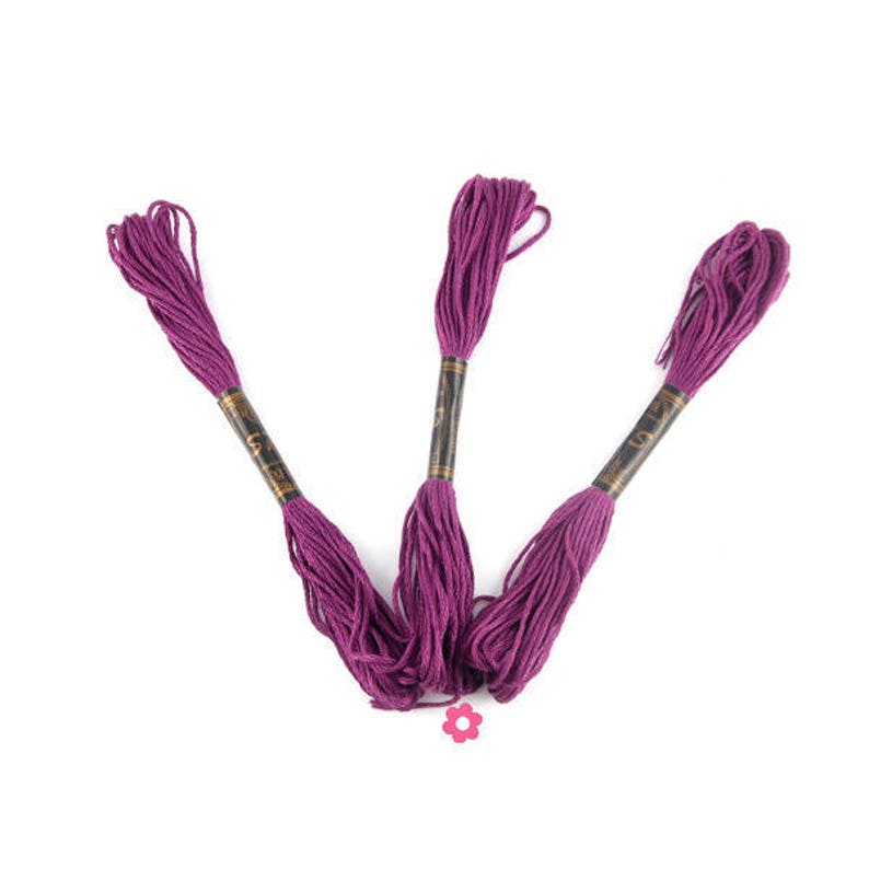 x3 Échevettes de fil cordon mauve prune 1mm image 1