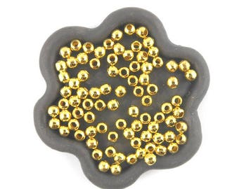 x500 Perle métal 3mm dorée ronde (102C)