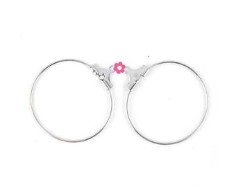 x 10 silver medium hoop earring 26mm (24)