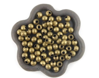 x300 Perles 4mm metal bronze ronde (128C)