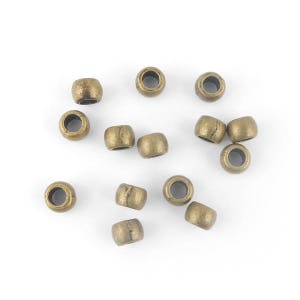 x50 Big hole bronze round metal beads 6x5mm (76C)