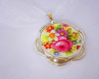 Sister Bride Bridesmaid Mother Birthday Anniversary Graduation Peace Dove pendant Broken China Jewelry; Vintage Unique Gift