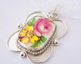 Sister Bride Bridesmaid Mother Birthday Anniversary Graduation Peace Dove pendant Broken China Jewelry; Vintage Unique Gift