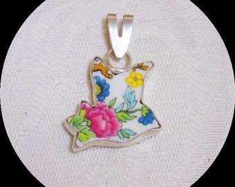 Sister Bride Bridesmaid Mother Birthday Anniversary Graduation Peace Dove pendant Broken China Jewelry; Vintage Unique Gift