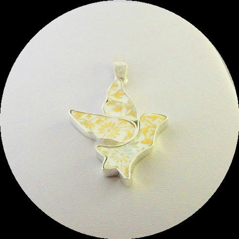 Sister Bride Bridesmaid Mother Birthday Anniversary Graduation Peace Dove pendant Broken China Jewelry; Vintage Unique Gift