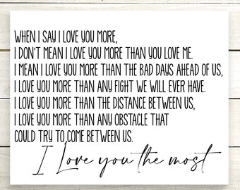I Love You The Most Etsy