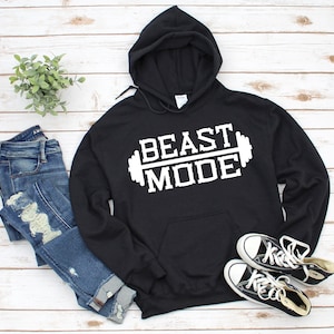 Men's Black/Gold Beast Mode Hooded Hockey Jersey