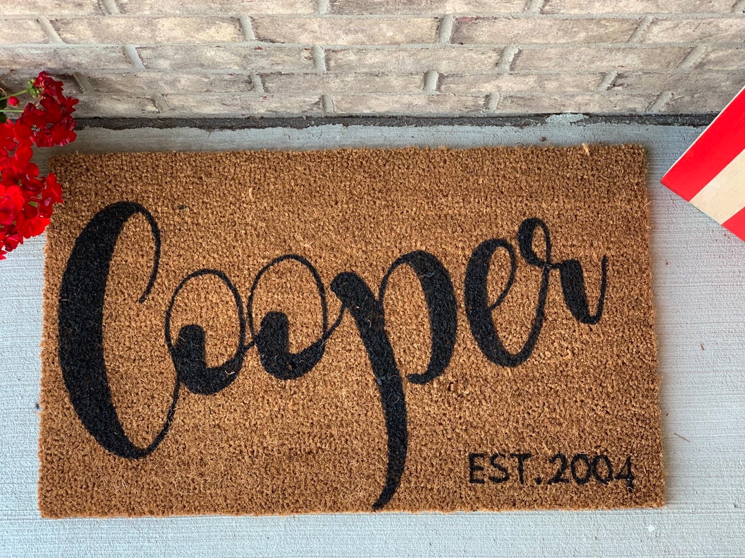 Doormat Coir Doormat Last Name Doormat Large Name Etsy