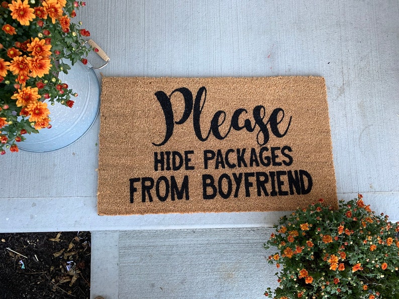 Please Hide Packages Doormat Hide Packages From Husband Etsy