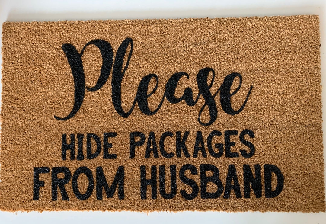 Please Hide Packages Doormat Hide Packages From Husband Etsy