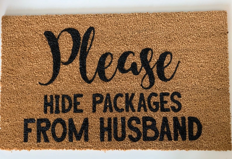 Please Hide Packages Doormat Hide Packages From Husband Etsy