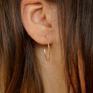 Gold Filled Hoop Earrings, Plain Hoop Earrings, Thin Hoop Earrings, Endless Hoop Earrings, Beading Hoops, Gift for Her