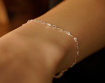 Adjustable Silver Chain Bracelets Set For Women & Men - Stainless Steel Stackable Link Bracelets, 7" + 2" Extender - View #2