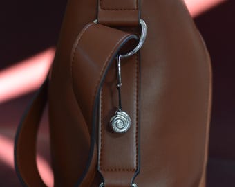 スパイラルシェルバッグチャーム • ステンレススチール製ハンドバッグチャーム • ハンドメイド財布アクセサリー • バッグチャームギフト