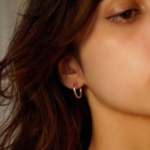 Gold Filled Hoop Earrings, 19mm Hoops, Thick Hoops, Minimal Hoops, Gift for her
