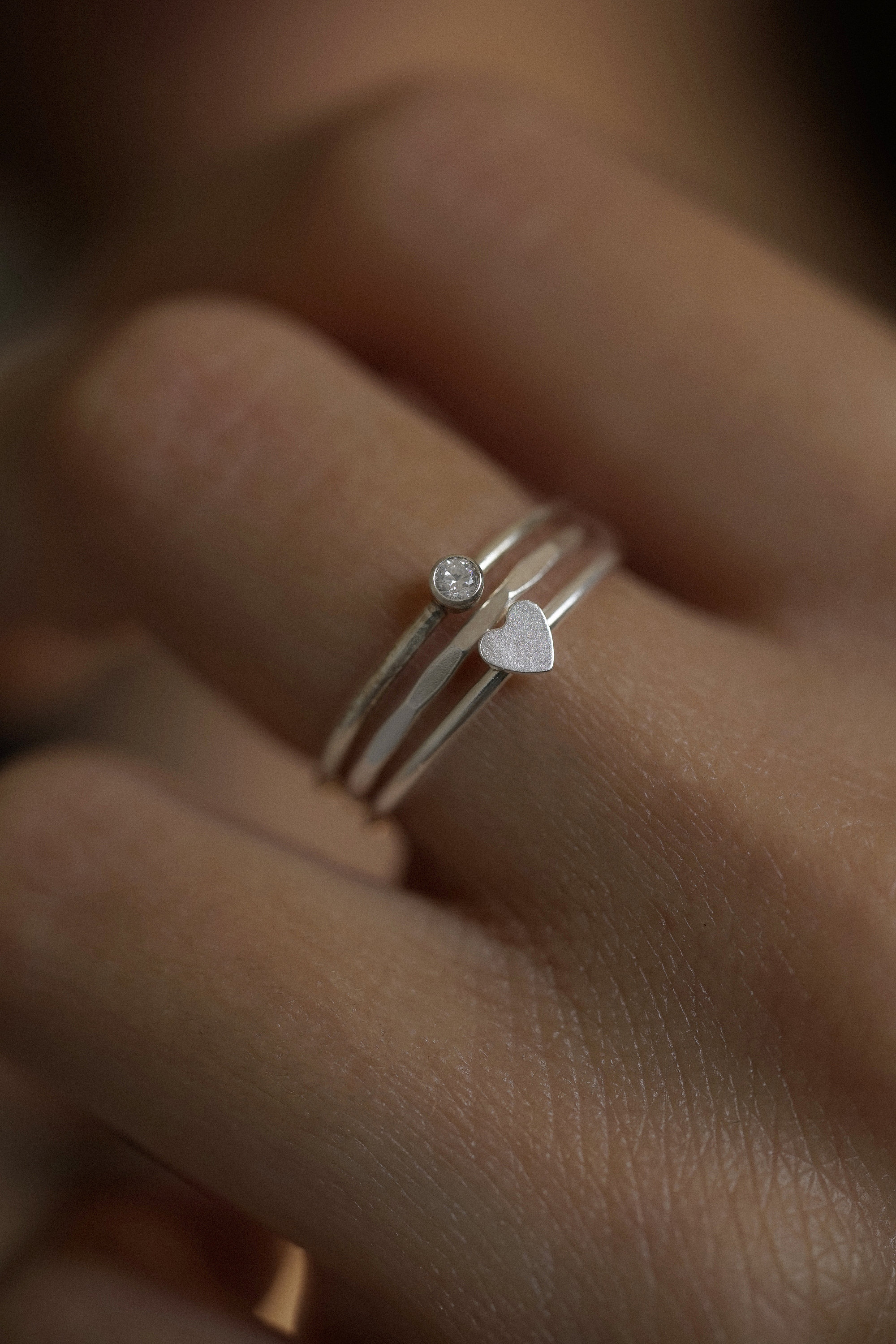Sterling Silver Dainty Cubic Zirconia Ring, Minimal Ring, Stacking Ring ...