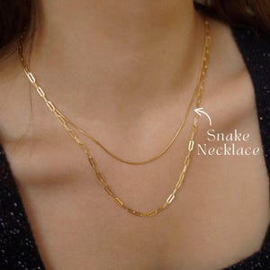 Gold Filled Snake Necklace, Sleek Necklace, Layering Necklace, Dainty Plain Necklace, Minimal Necklace, Stacking Necklace, Gift for her image 6