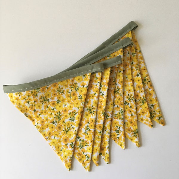 Buttercup Bunting, Spring Bunting, Summer Bunting, Easter Bunting, Floral Bunting.