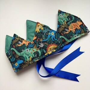Child's Dinosaur Crown, Birthday Crown, Reversible Fabric Crown, Roar, Role Play, Pretend Play, Dinosaur Lover.