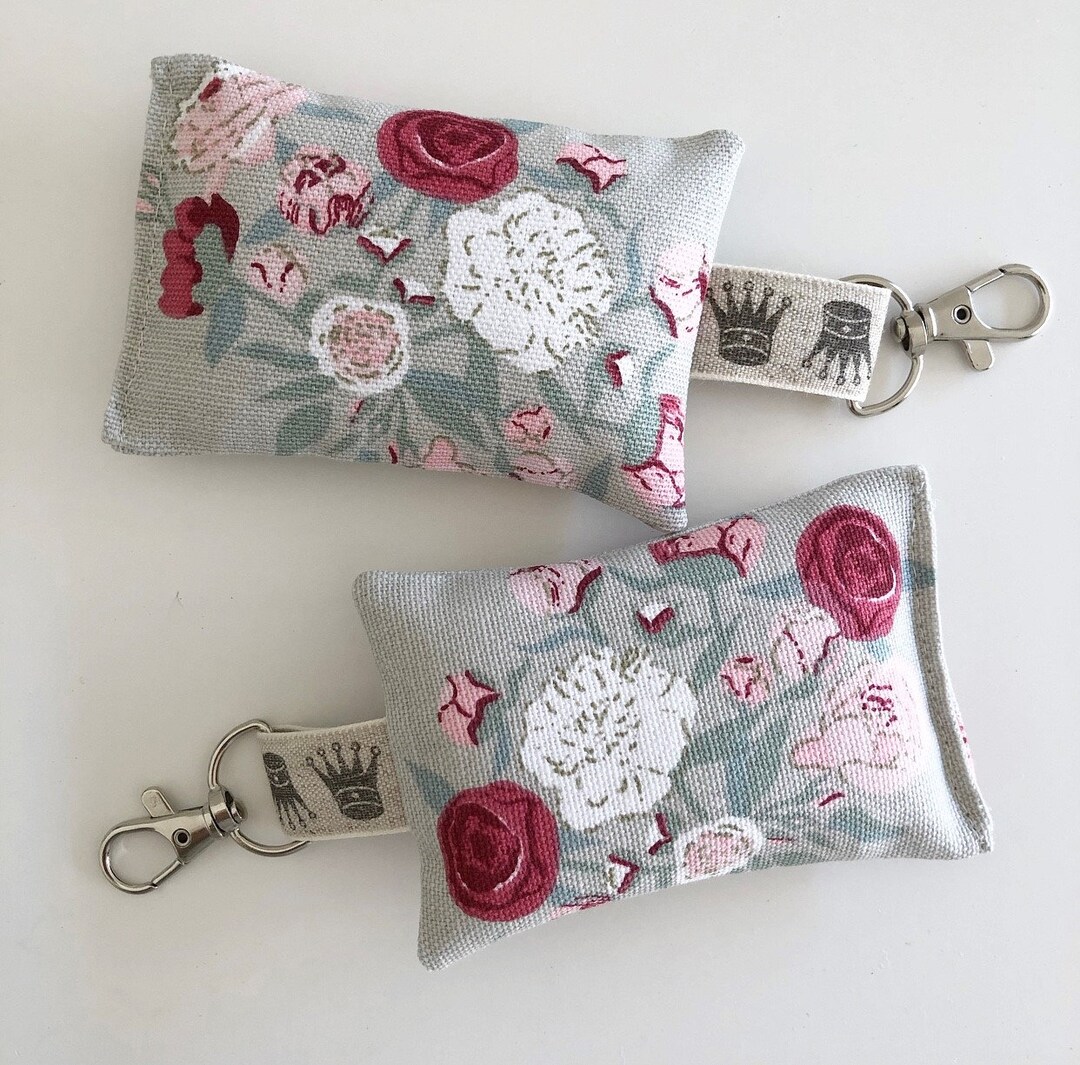 Sophie Allport Fabric Keyring, Peony Keyring, Peony Bag Charm. Etsy