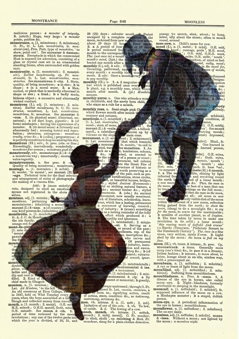 Howl's Moving Castle Upcycled Dictionary Art Print Poster | Etsy