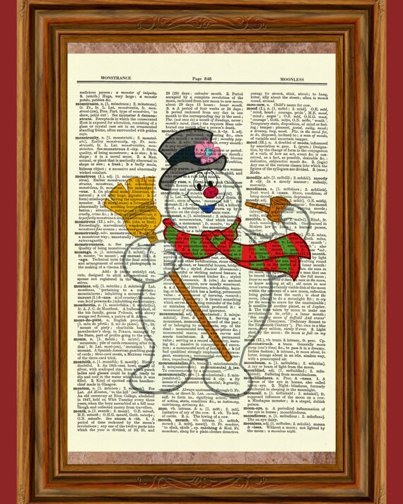 Frosty the Snowman Upcycled Dictionary Art Print Etsy