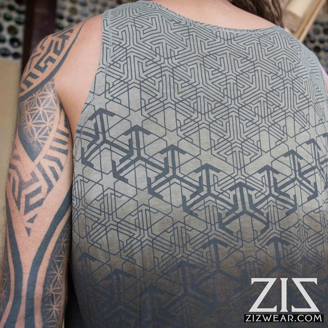 ZIZ Geomorph Organic Bamboo Baseball Shirt / Indigo Sky main image 1