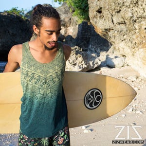 ZIZ Geomorph / Herren Singlet / Jade Grün / Bio Bambus / Natürlicher Farbstoff