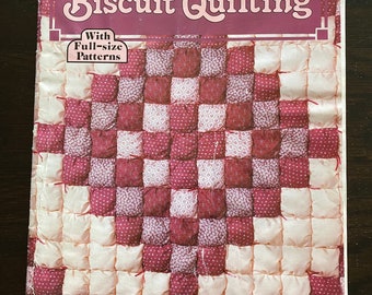 Vintage 1970s Biscuit Puff Patchwork Pillow