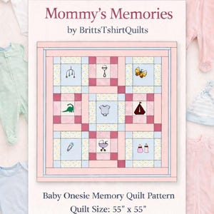Mönster för Onesie Memory Quilt: Babykläder-minne (PDF-nedladdning)
