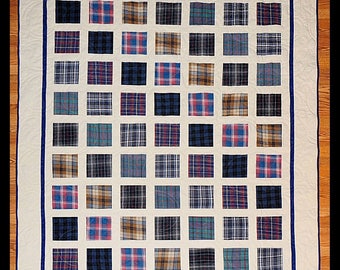 Memory Quilt: Custom Handmade Patchwork from Loved One's Shirts