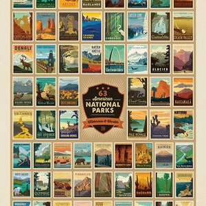 National Parks Quilt Wilderness Wonders Panel P9770-wilderness - National Parks 100% cotton fabric quilt panel 54 x 72 in