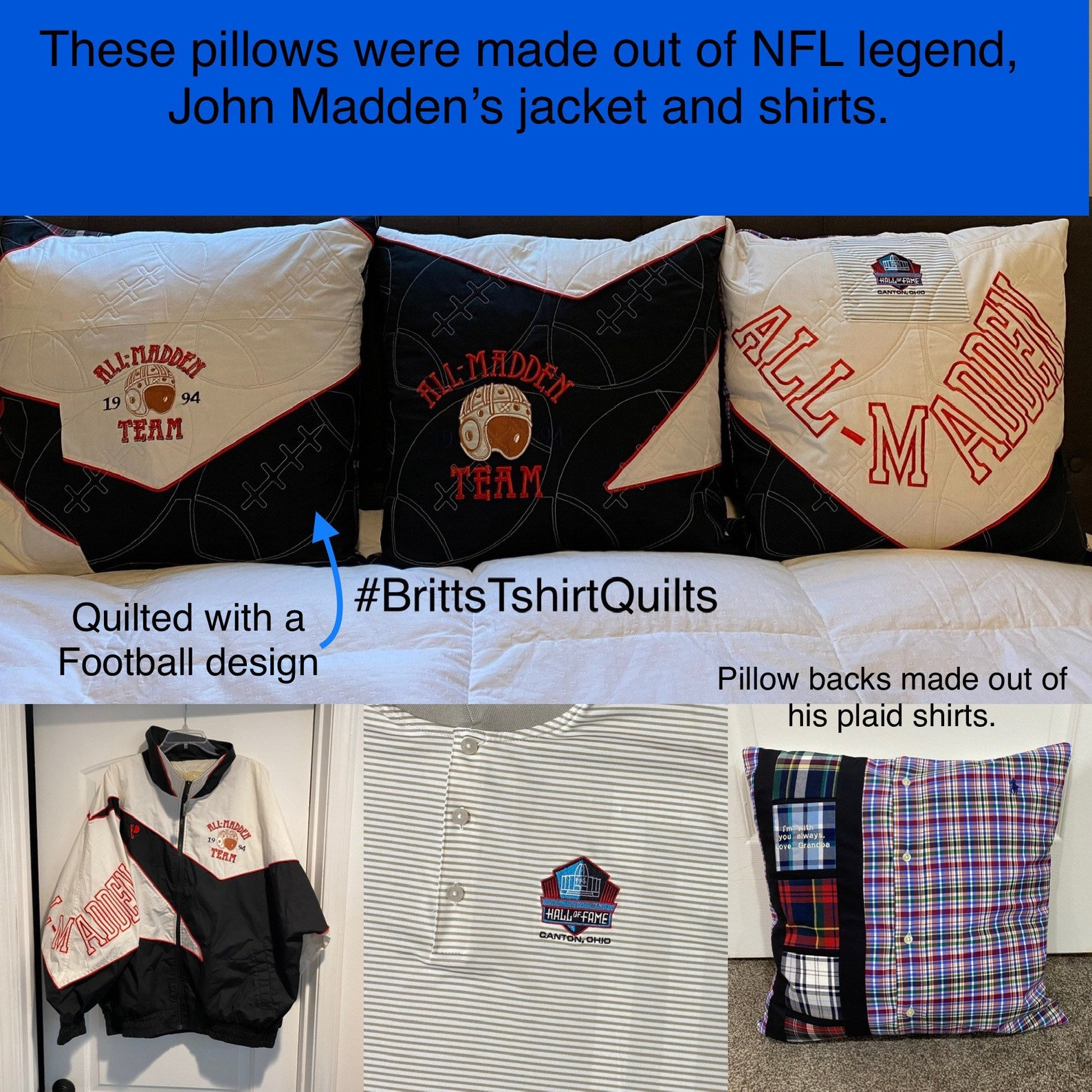 Keepsake Patchwork Pillow / Dad Shirt Pillow / Memorial Shirt Etsy