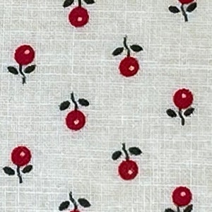 Cream Fabric - Red flower print fabric - Cranston VIP Vintage Quilting Cotton - tiny floral print