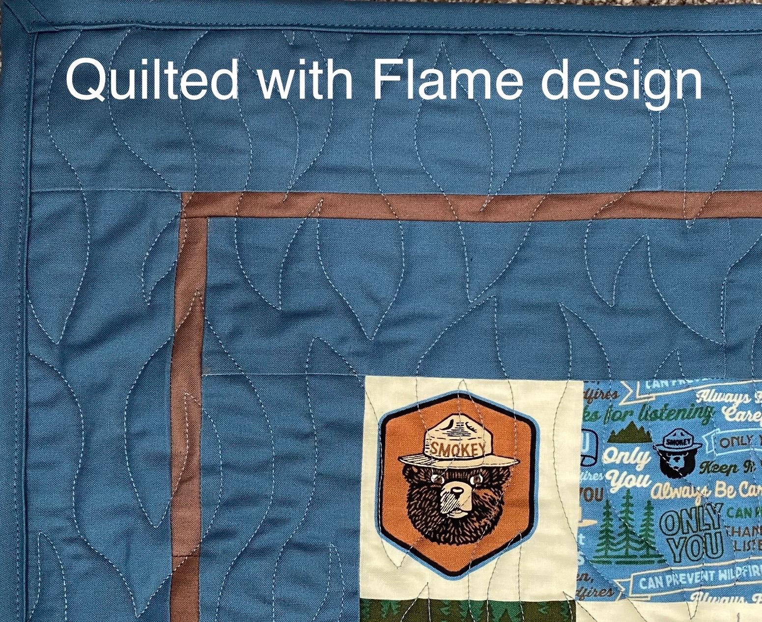 Smokey the Bear Quilt: Flame Quilting Design, Fire Fighter Decor (45 X ...