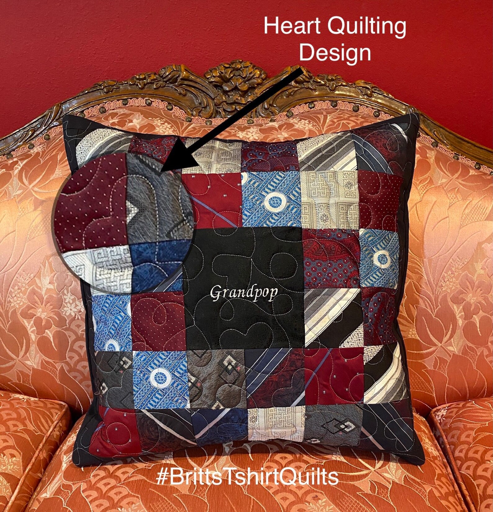 Keepsake Patchwork Pillow / Dad Shirt Pillow / Memorial Shirt Etsy