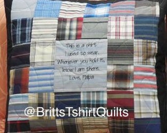 Keepsake Patchwork Pillow / Dad shirt pillow / Memorial shirt or tie pillow made out of YOUR loved one's clothing or neckties. 36 tie max.