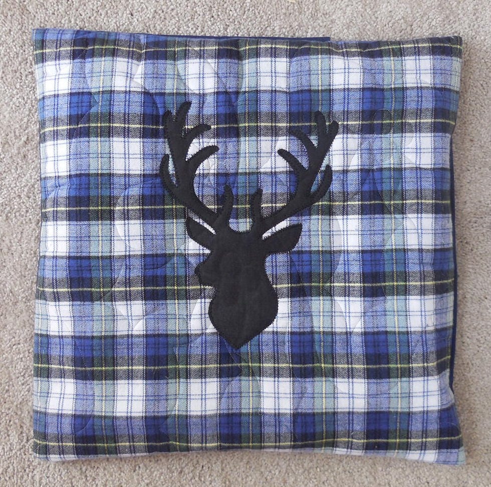 Christmas Novelty Throw Pillow Cover With Deer Antler Motif. Etsy UK