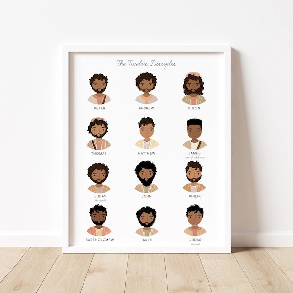 Twelve Disciples Art Print, Christian Playroom Decor (Digital Download)