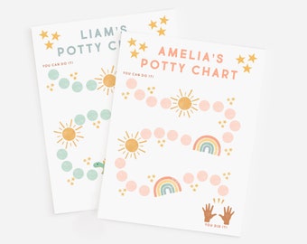 Editable Potty Chart | Potty Training Chart | Custom Sticker Chart | Potty Training Printable | Reward Chart | Download | Montessori Chart