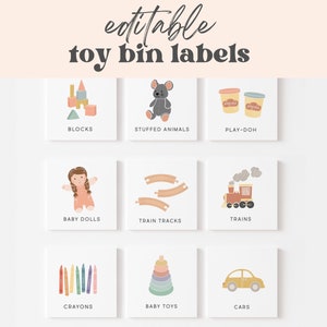 Editable Printable Toy Trofast Bin Storage Labels, Visual Pictures Download | Montessori | Homeschool Pre-K Classroom Playroom Organization