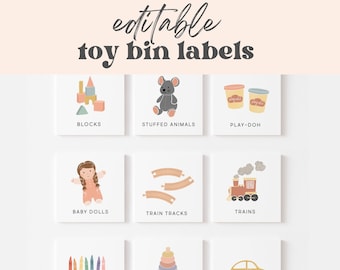 Editable Printable Toy Trofast Bin Storage Labels, Visual Pictures Download | Montessori | Homeschool Pre-K Classroom Playroom Organization