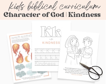 Preschool Bible Curriculum for Christian Homeschool, Sunday School Bible Study, Memory Verse, Scripture Cards, Bible Activities | Kindness