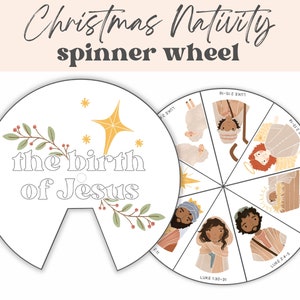 Weihnachtsgeschichte Spinner Rad Handwerk Kinder, Geburt Jesu Aktivität, Krippen Handwerk, Sonntagsschule, Christliche Hausschule, Weihnachtsadvent
