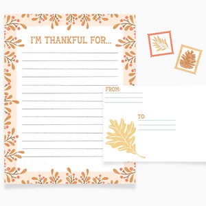 Thanksgiving Letter Template &amp; Envelope, I’m Thankful for Activity ...
